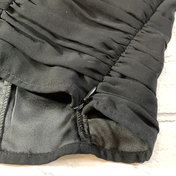 Gabrielle Union New York & Company Ruched Waistband Black Blouse - Picture 11 of 13